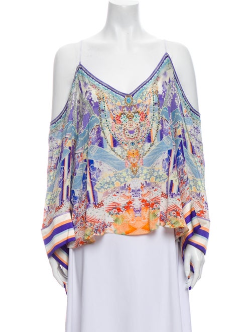 Camilla Silk Printed Blouse w/ Tags White