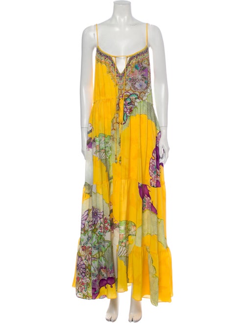 Camilla Printed Long Dress Yellow