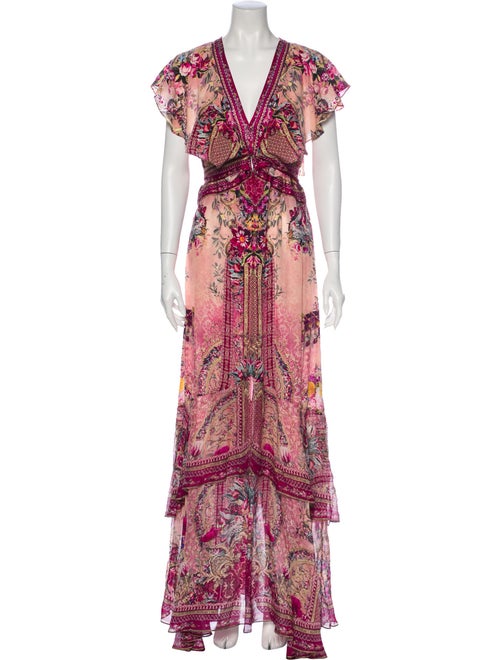 Camilla Silk Long Dress Pink