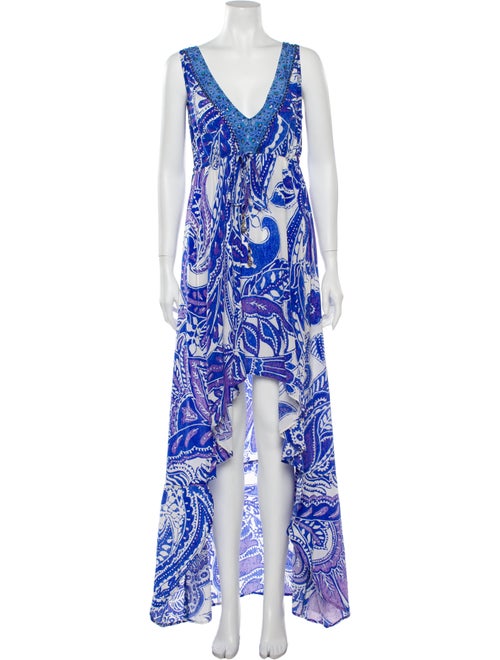 Camilla Silk Long Dress Blue
