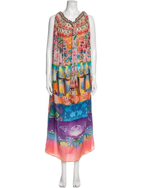 Camilla Silk Long Dress Orange