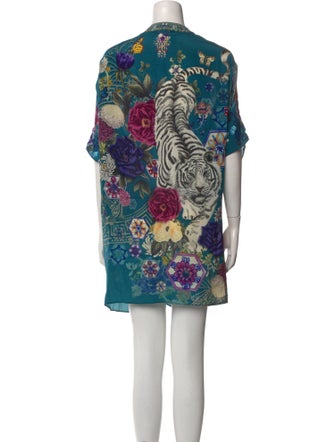Camilla Silk Floral Print Coat