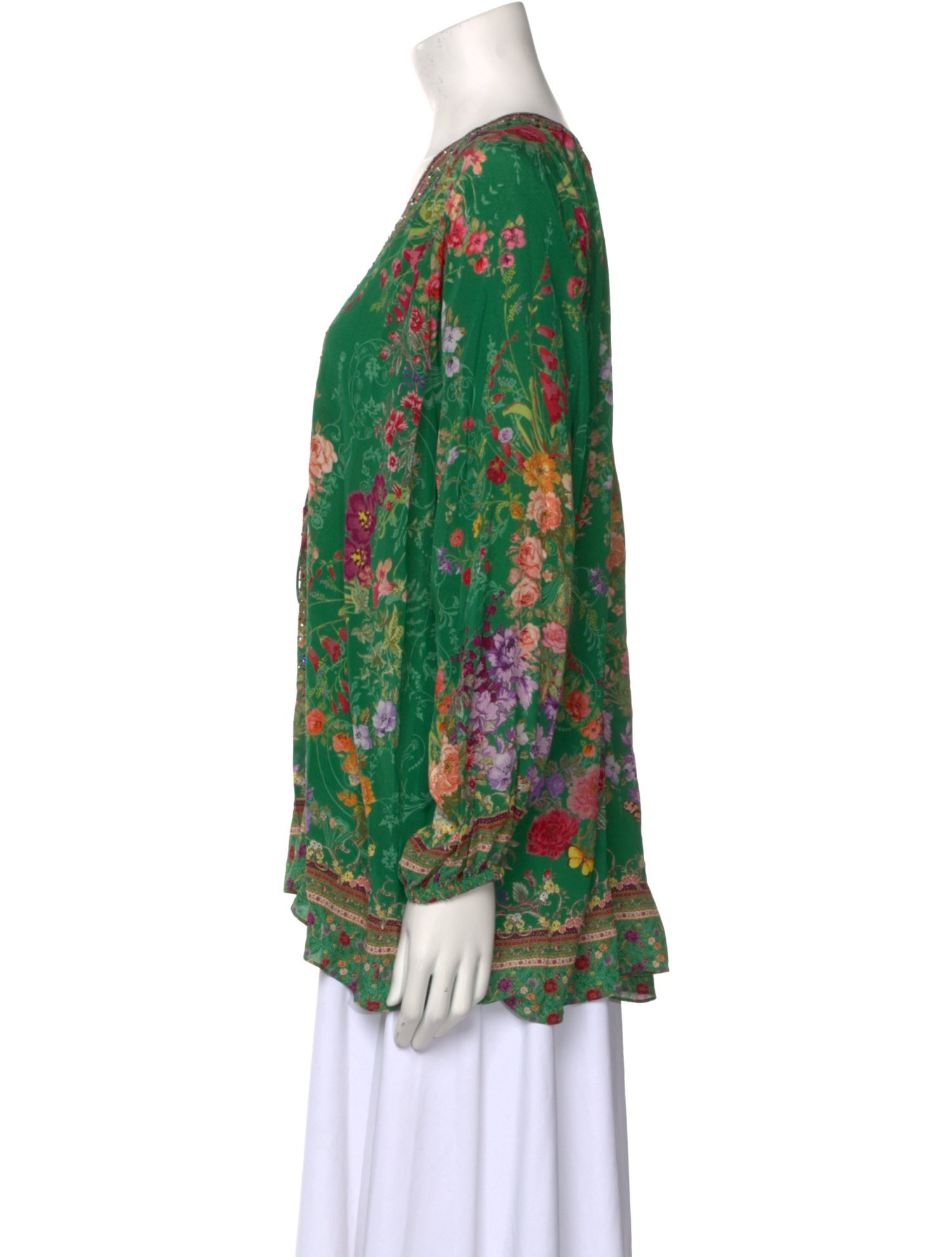 Camilla Silk Floral Print Blouse w/ Tags