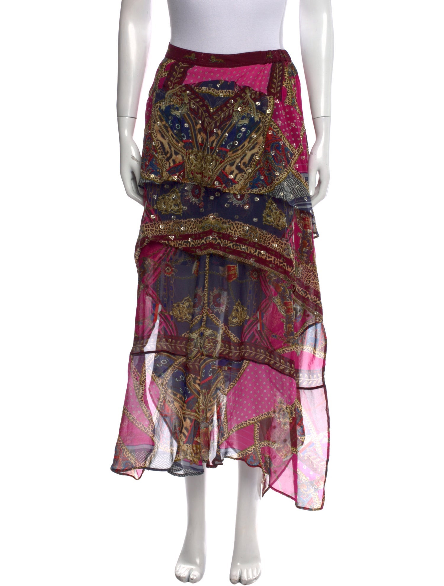 Camilla Silk Midi Length Skirt