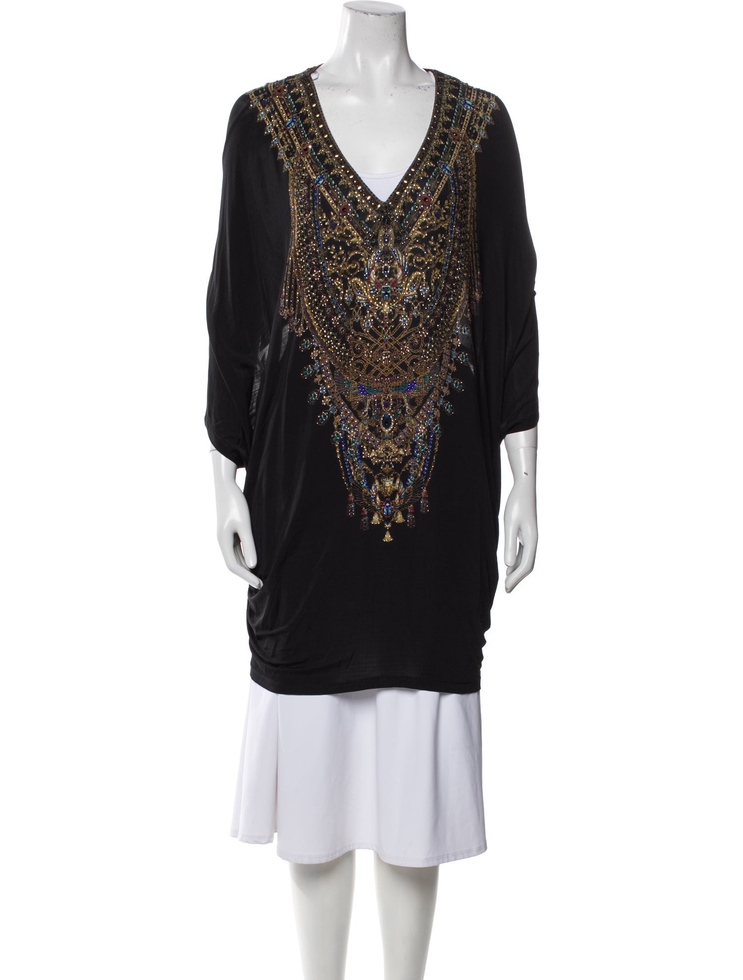 Camilla Graphic Print Crystal Embellishments Cover-Up