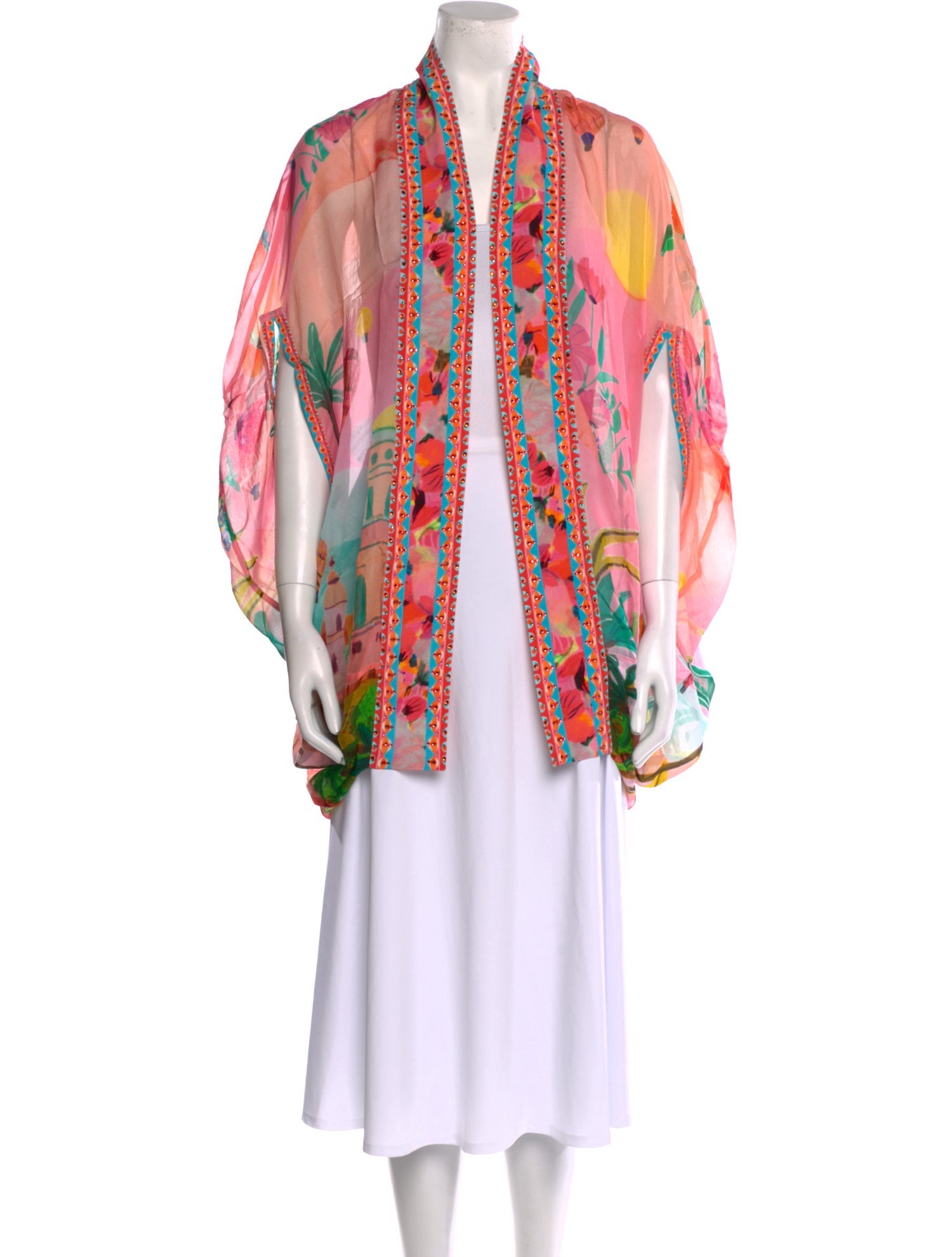 Camilla Printed Crystal Embellishments Cover-Up w/ Tags