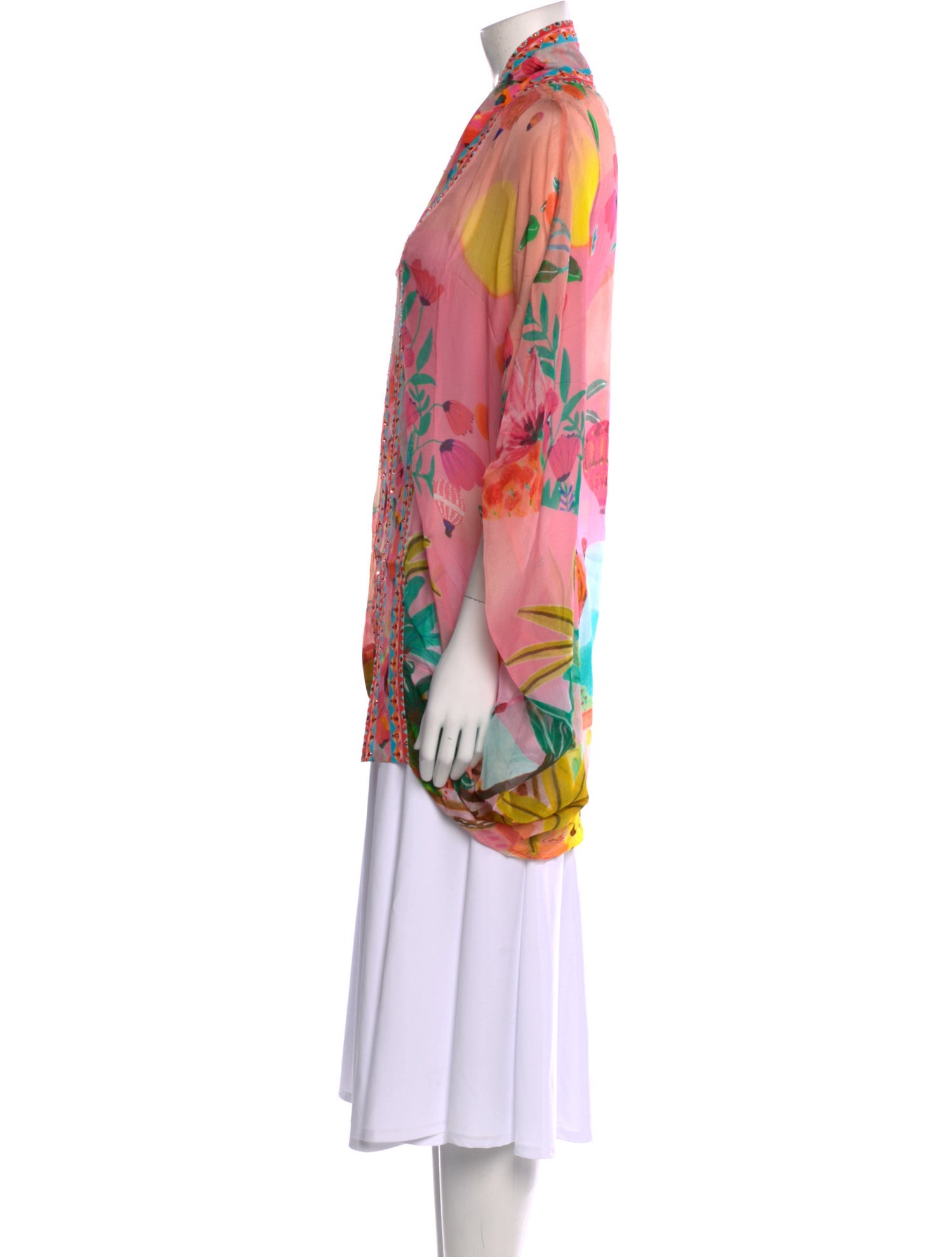 Camilla Printed Crystal Embellishments Cover-Up w/ Tags