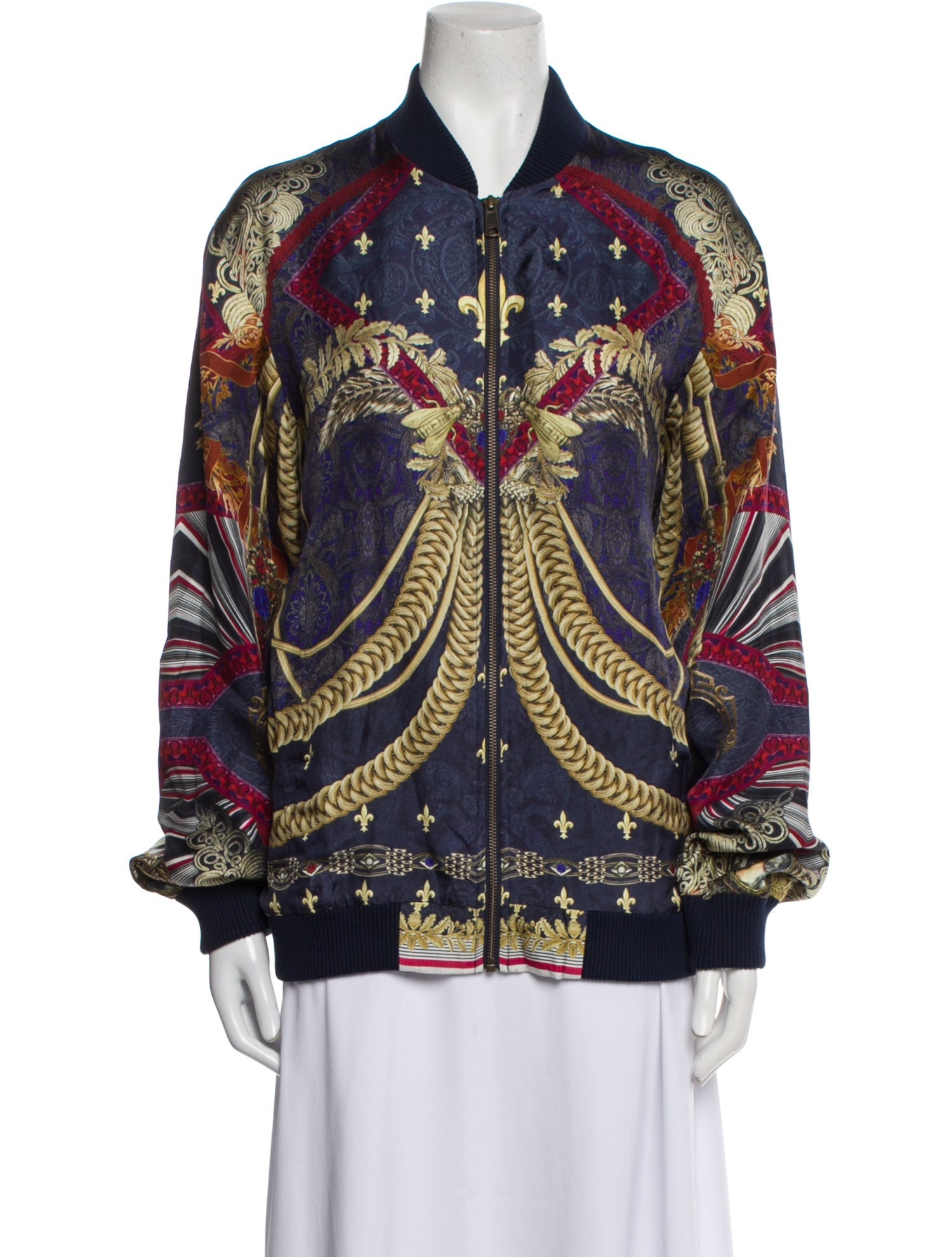 Camilla Silk Printed Bomber Jacket