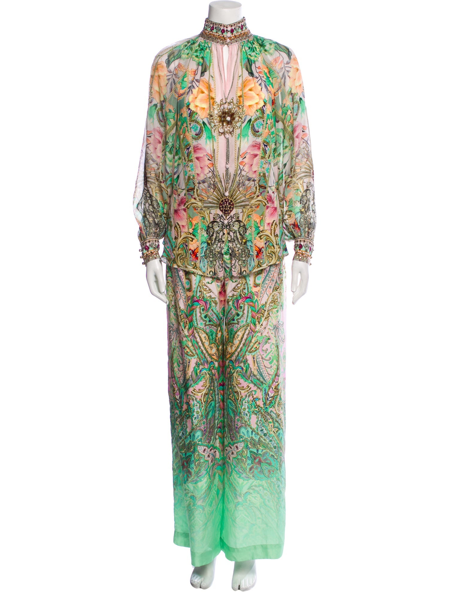 Camilla Silk Printed Pant Set w/ Tags