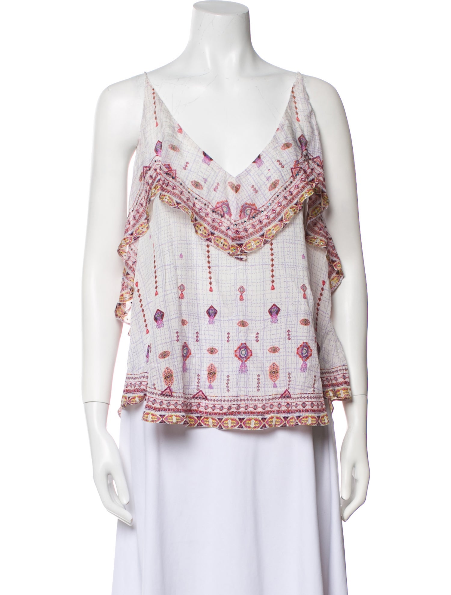 Camilla Printed V-Neck Blouse