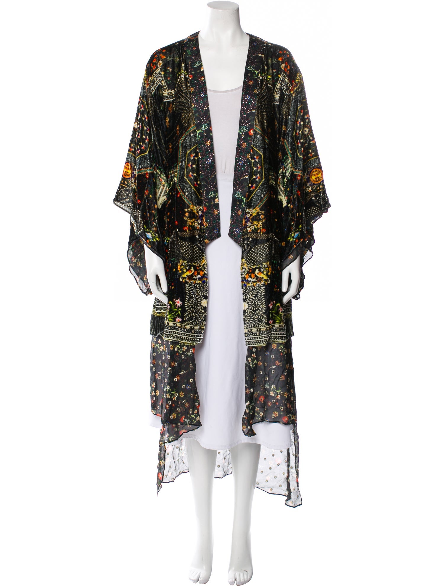 Camilla Silk Printed Robe Black Loungewear, Clothing W1844215