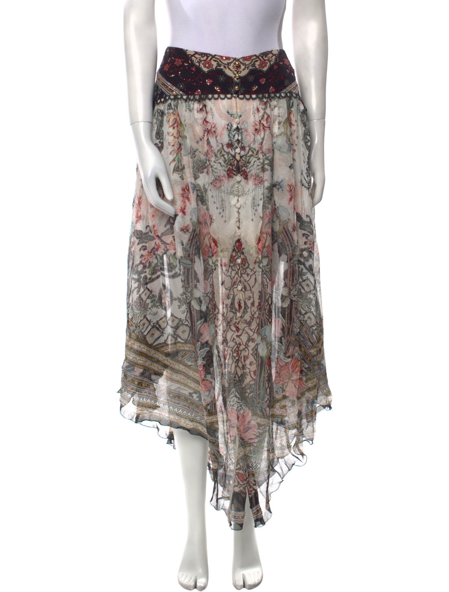 Camilla Silk Midi Length Skirt