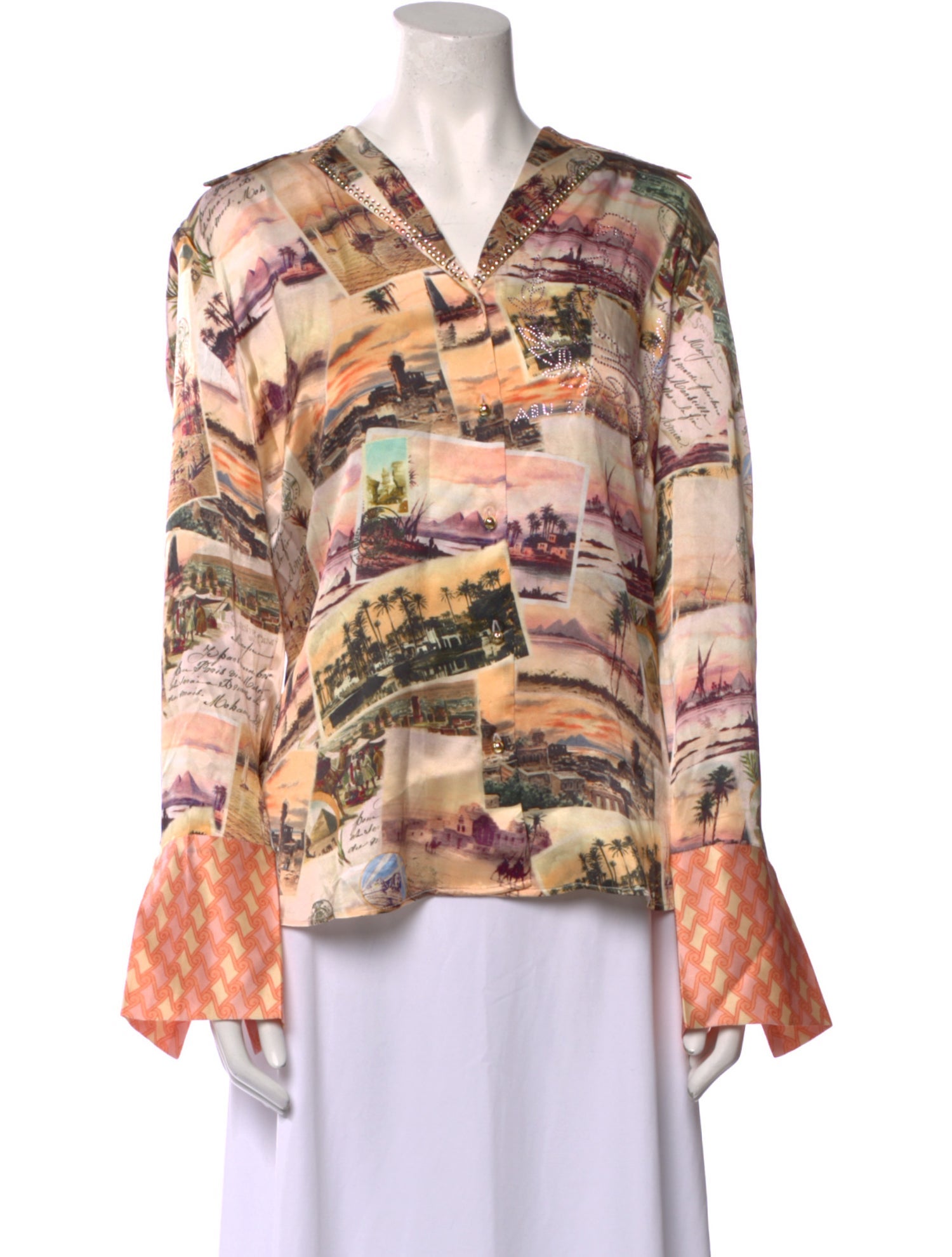 Camilla Silk Printed Blouse w/ Tags