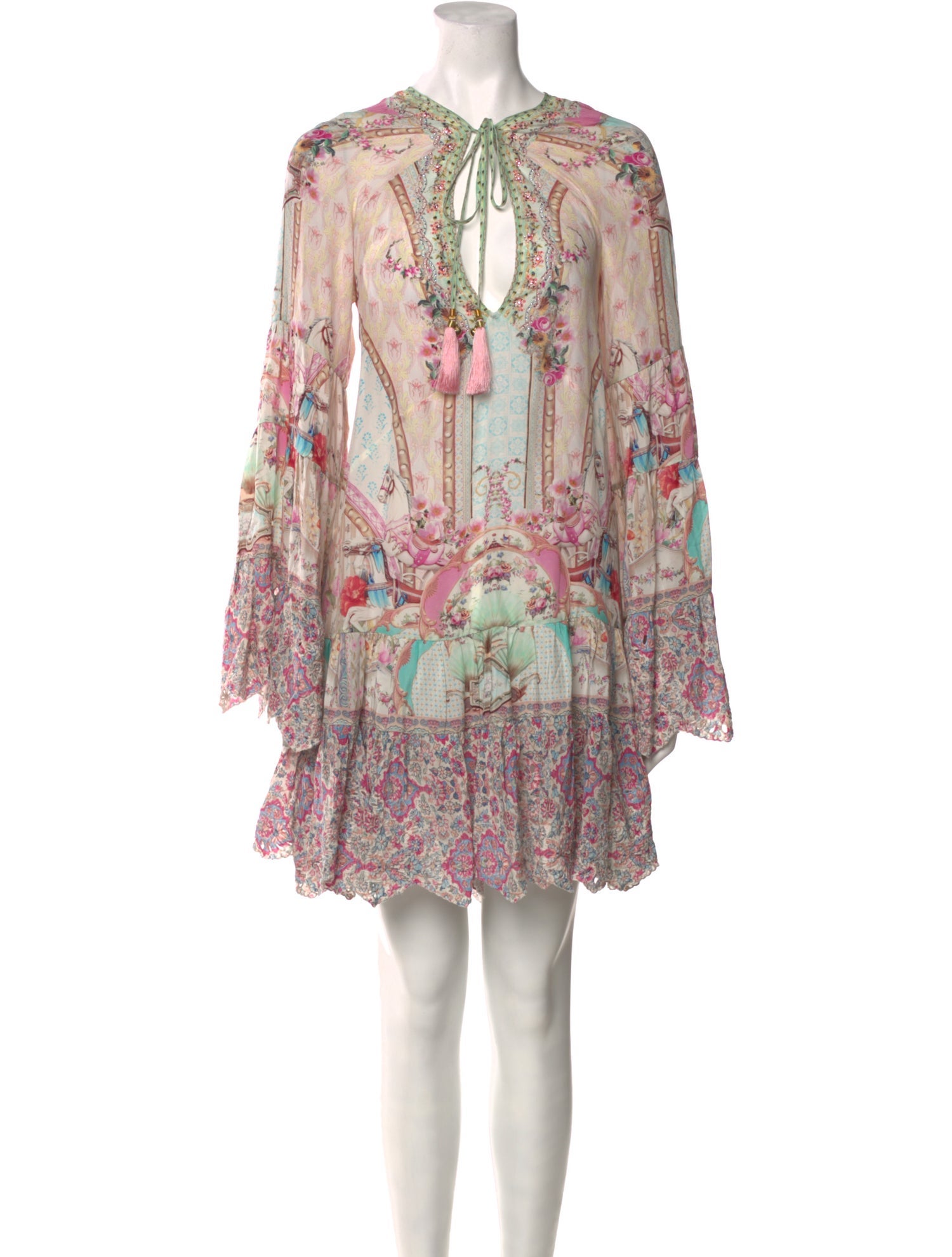 Camilla Silk Knee-Length Dress w/ Tags