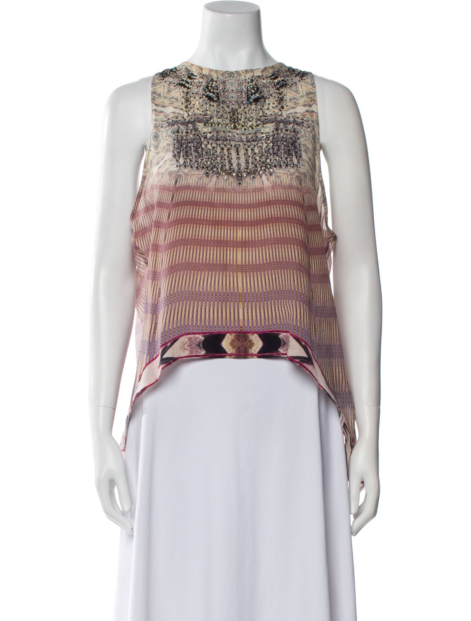 Camilla Silk Printed Crop Top