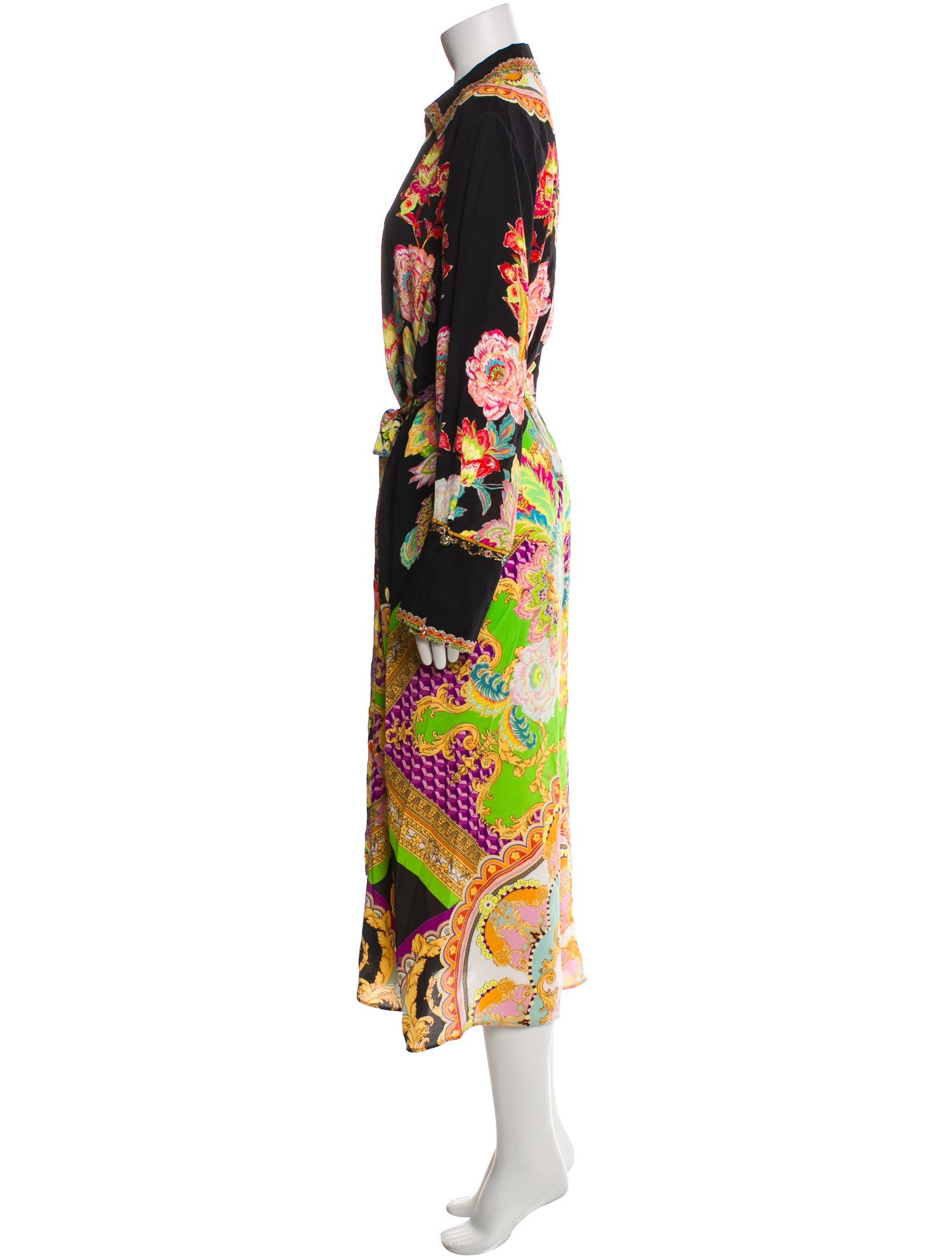 Camilla Silk Floral Print Robe