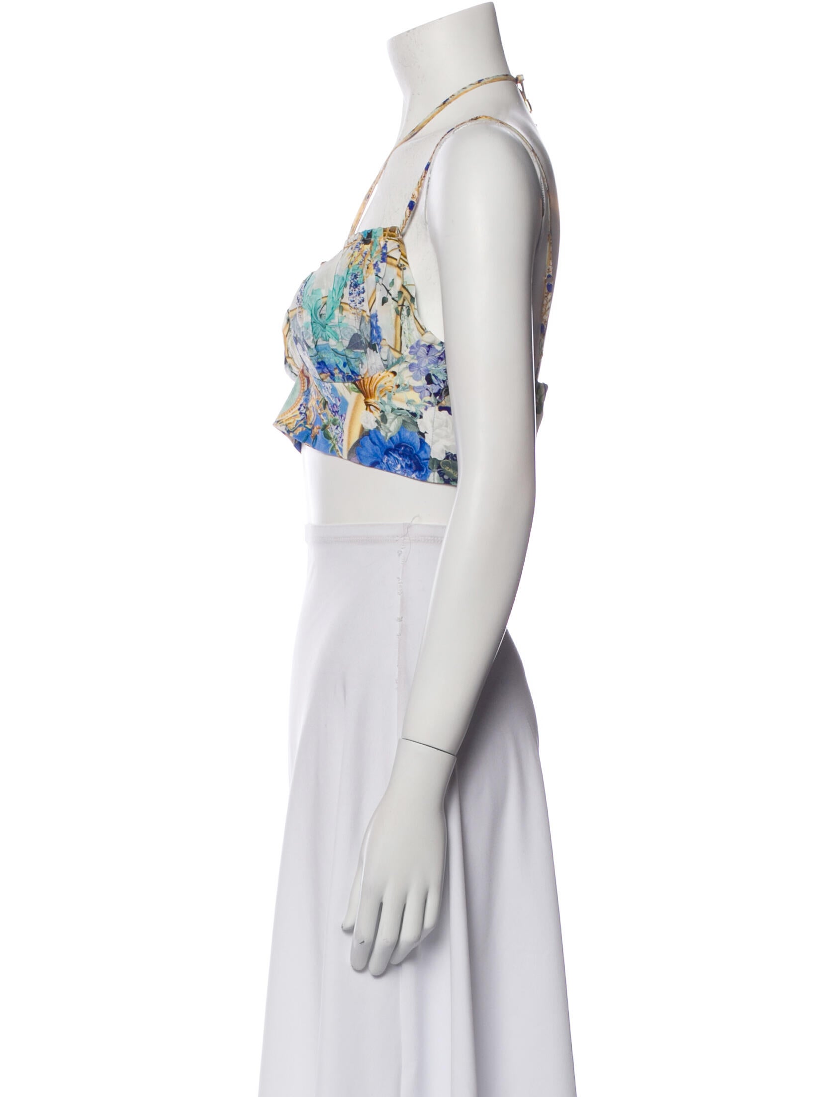 Camilla Silk Floral Print Crop Top