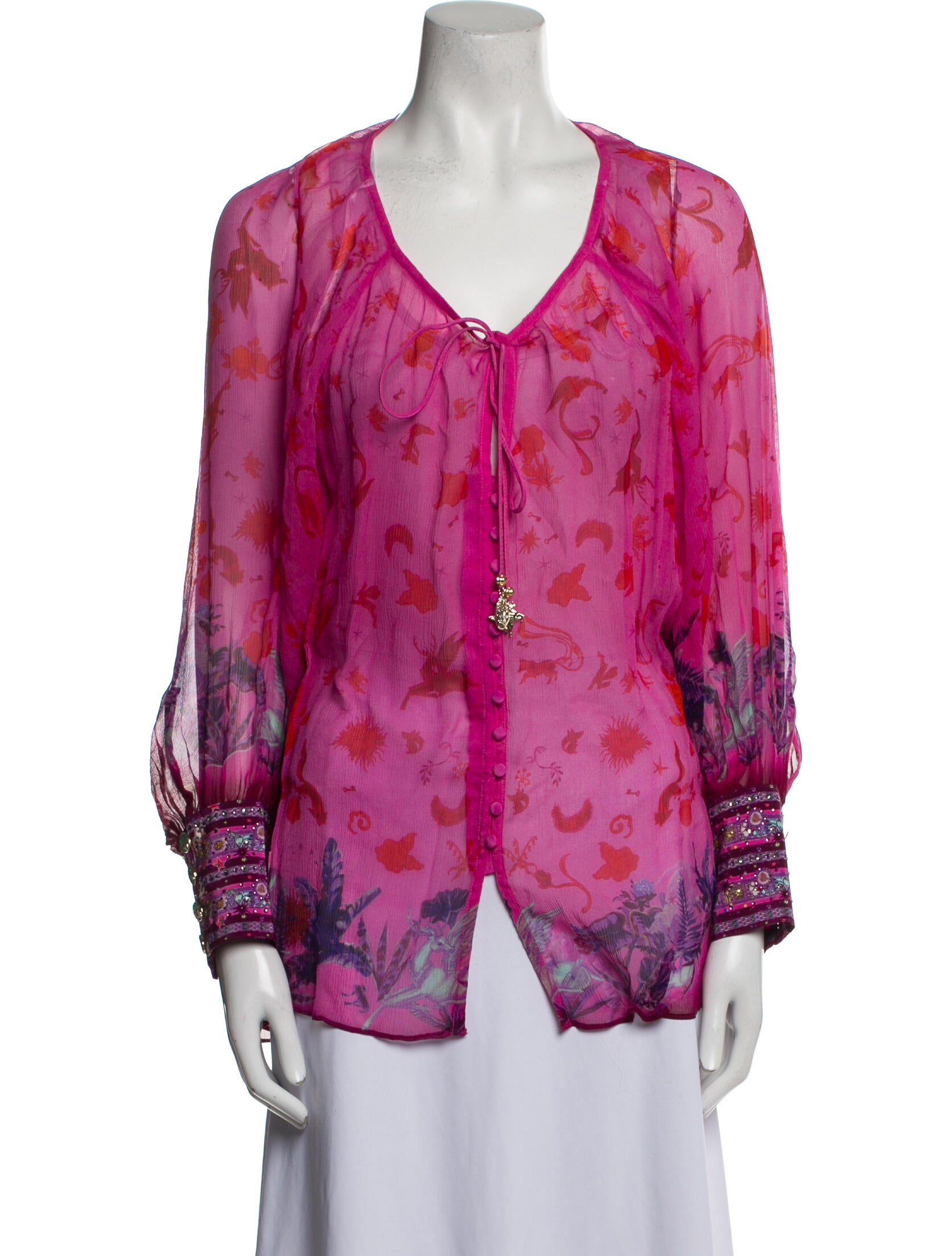 Camilla Silk Floral Print Blouse w/ Tags