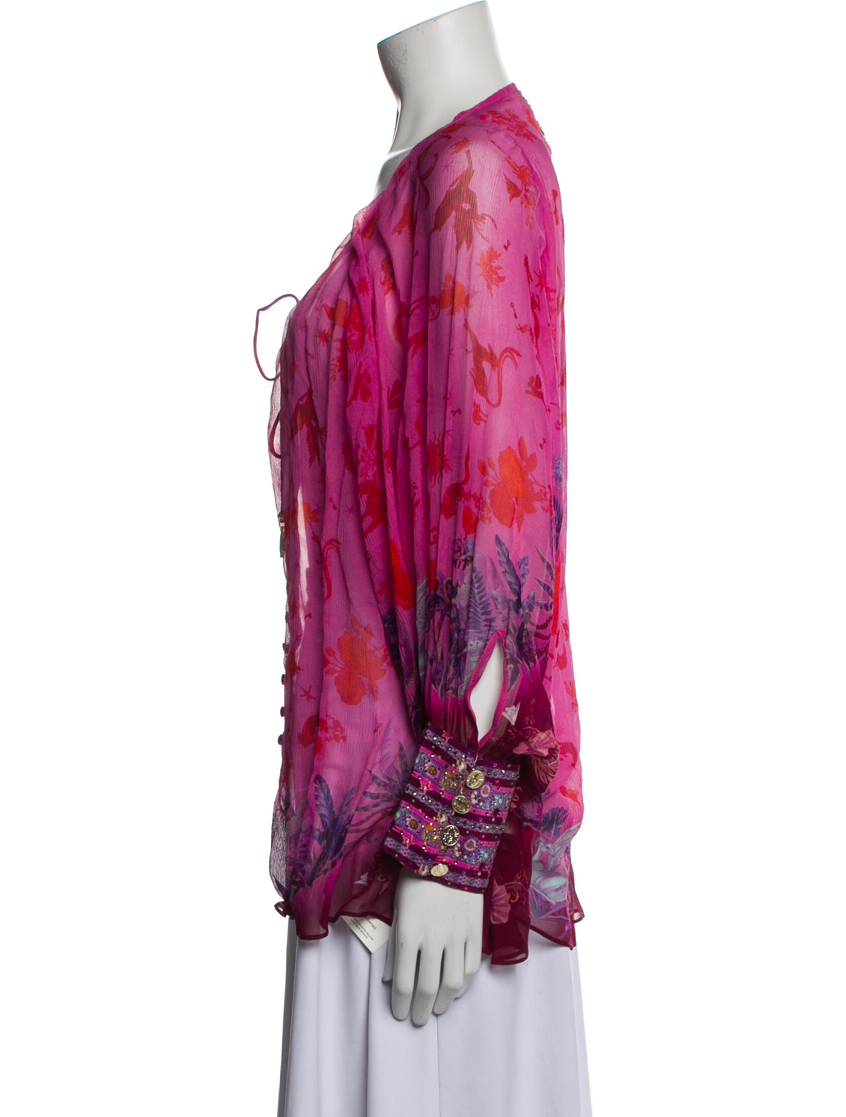 Camilla Silk Floral Print Blouse w/ Tags