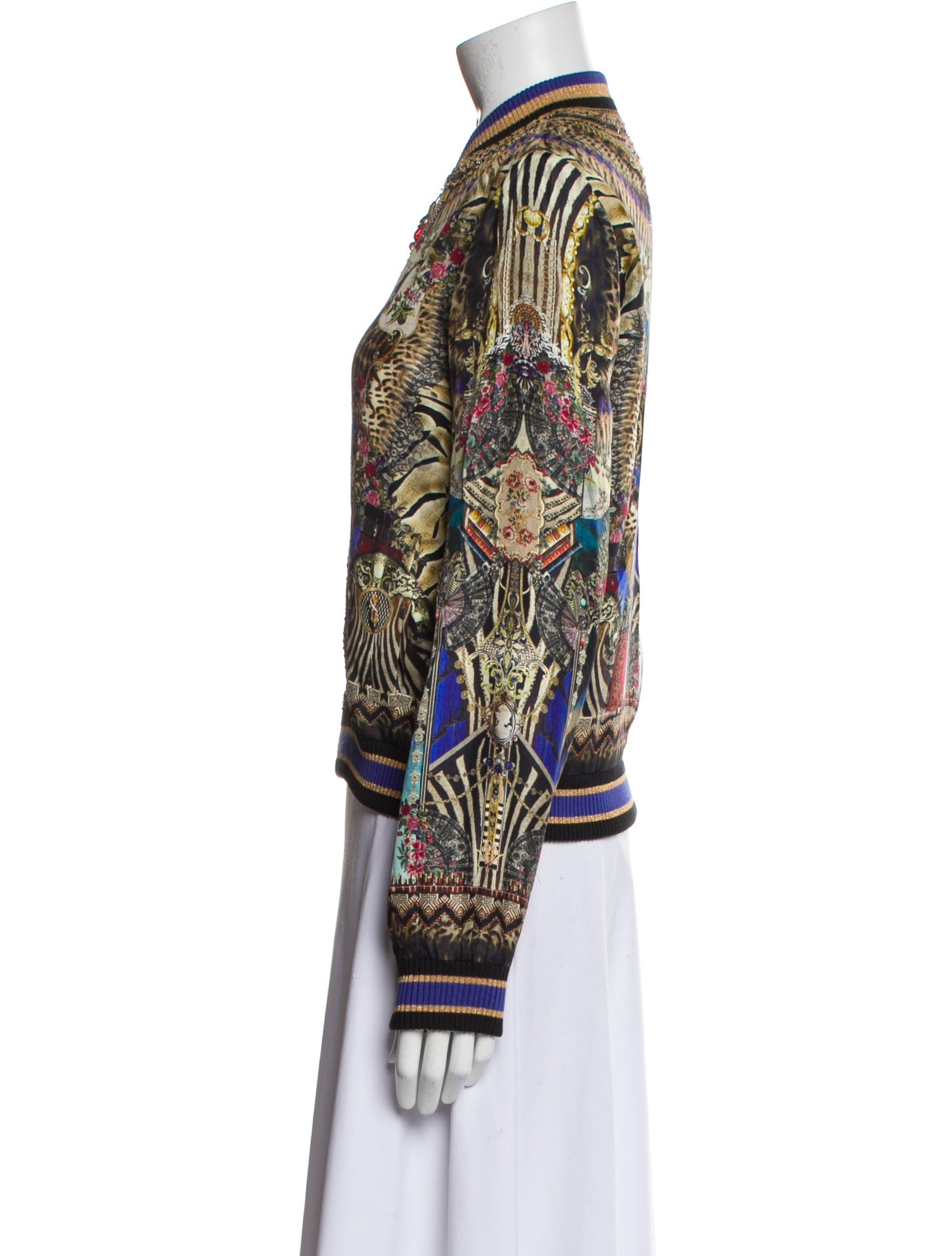 Camilla Silk Printed Bomber Jacket