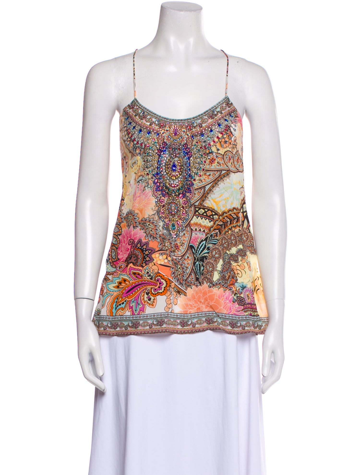 Camilla Silk Printed Top w/ Tags