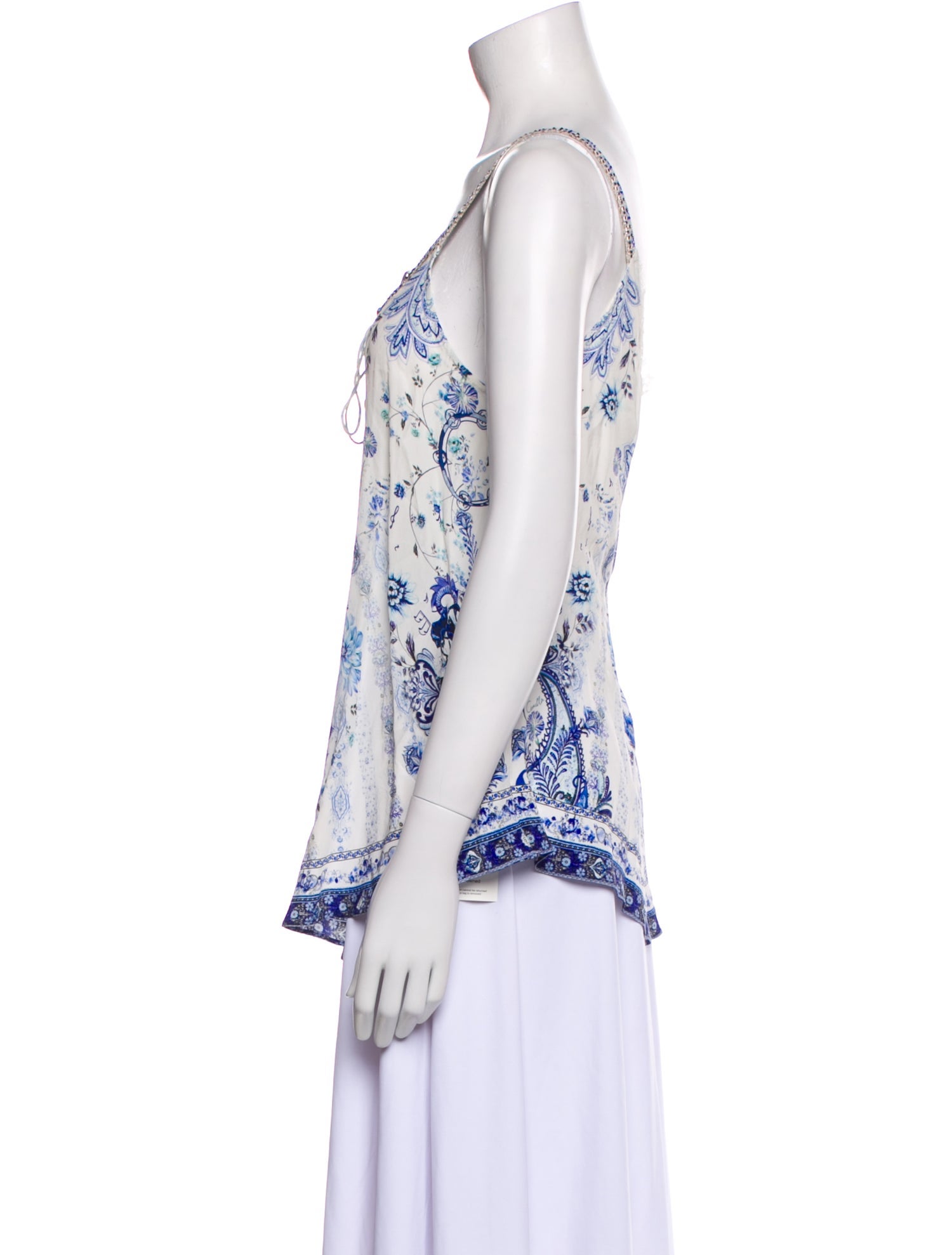 Camilla Silk Paisley Print Top w/ Tags