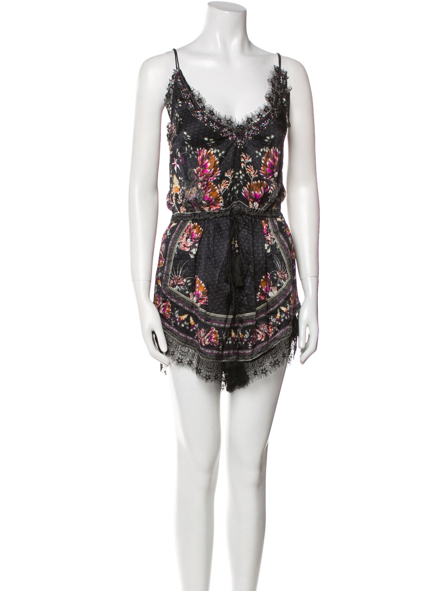 Camilla Silk Floral Print Romper