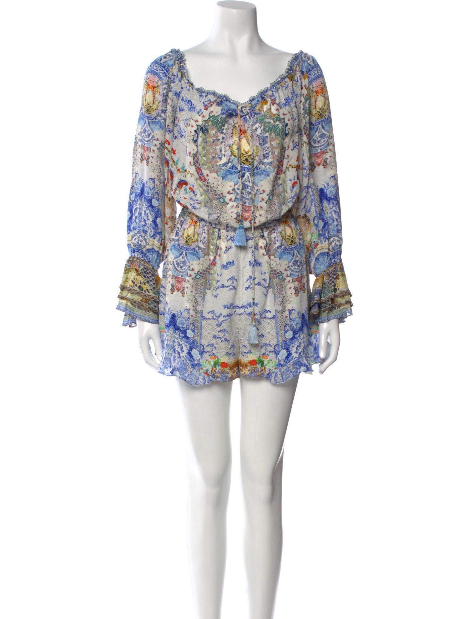 Camilla Silk Paisley Print Romper