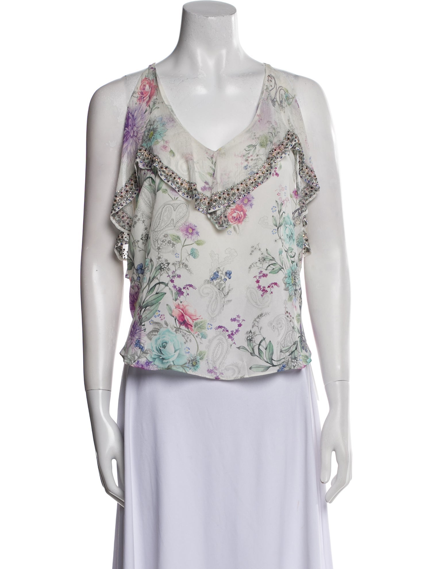 Camilla Silk Floral Print Top