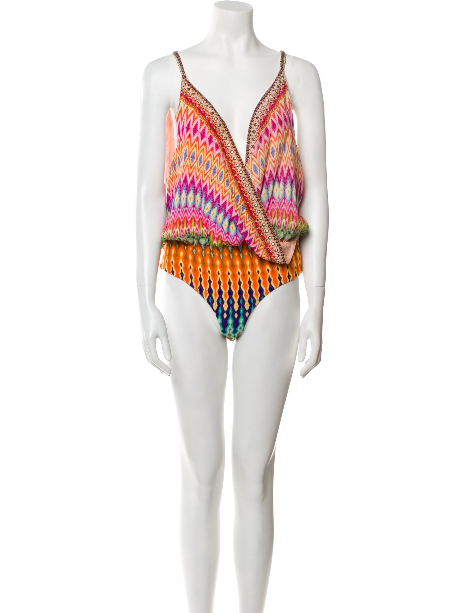 Camilla Silk Striped Bodysuit w/ Tags