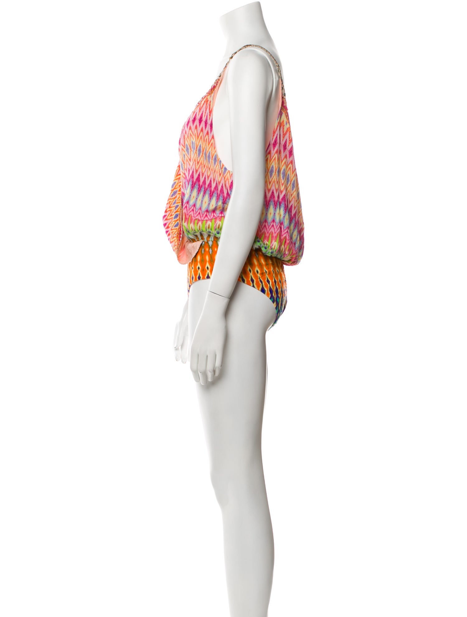 Camilla Silk Striped Bodysuit w/ Tags