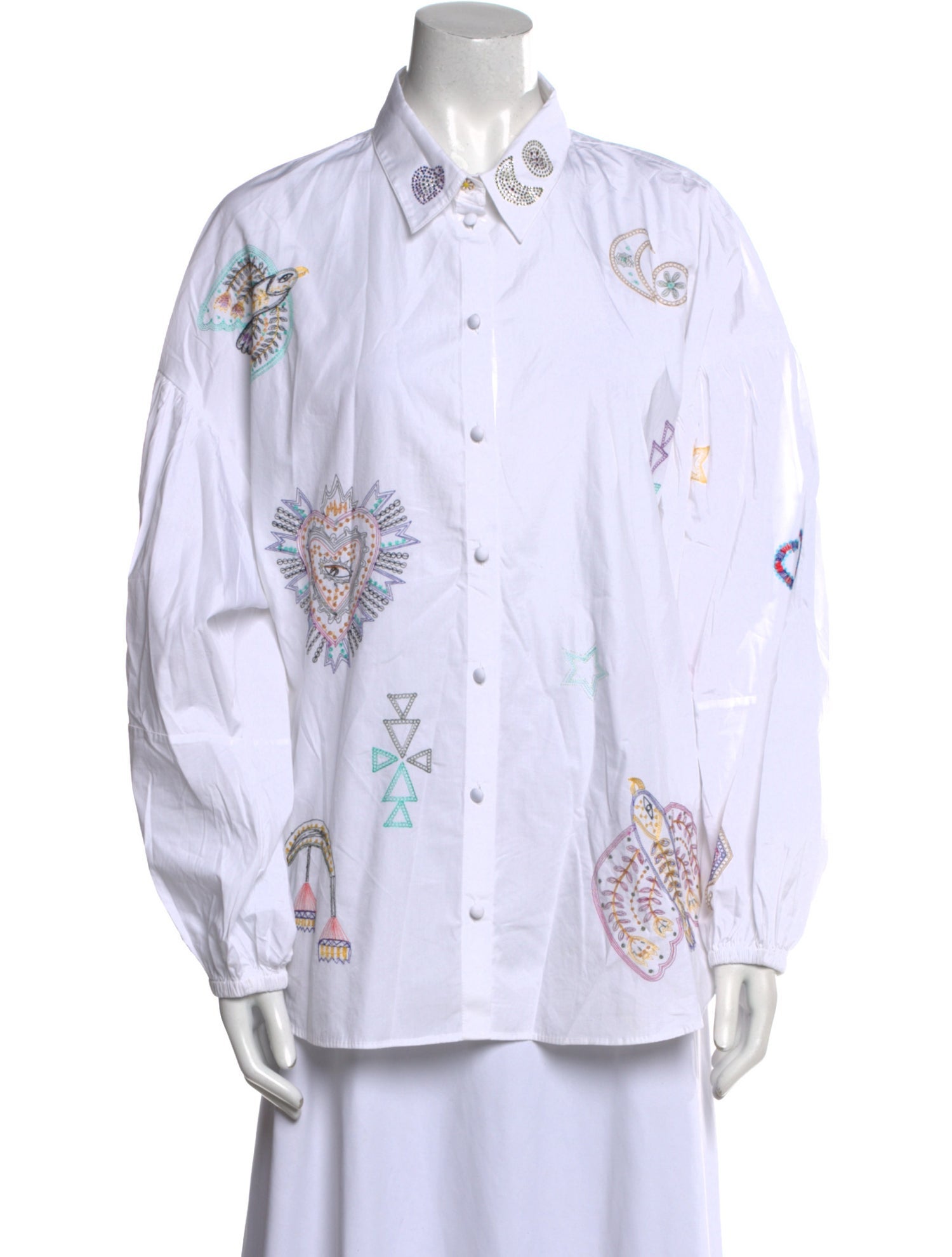 Camilla Printed Long Sleeve Button-Up Top w/ Tags