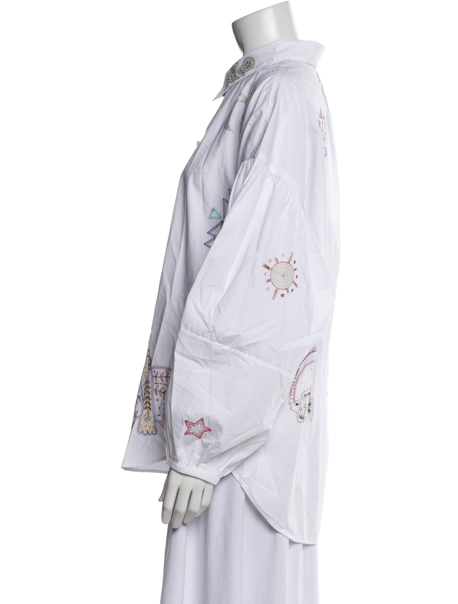 Camilla Printed Long Sleeve Button-Up Top w/ Tags