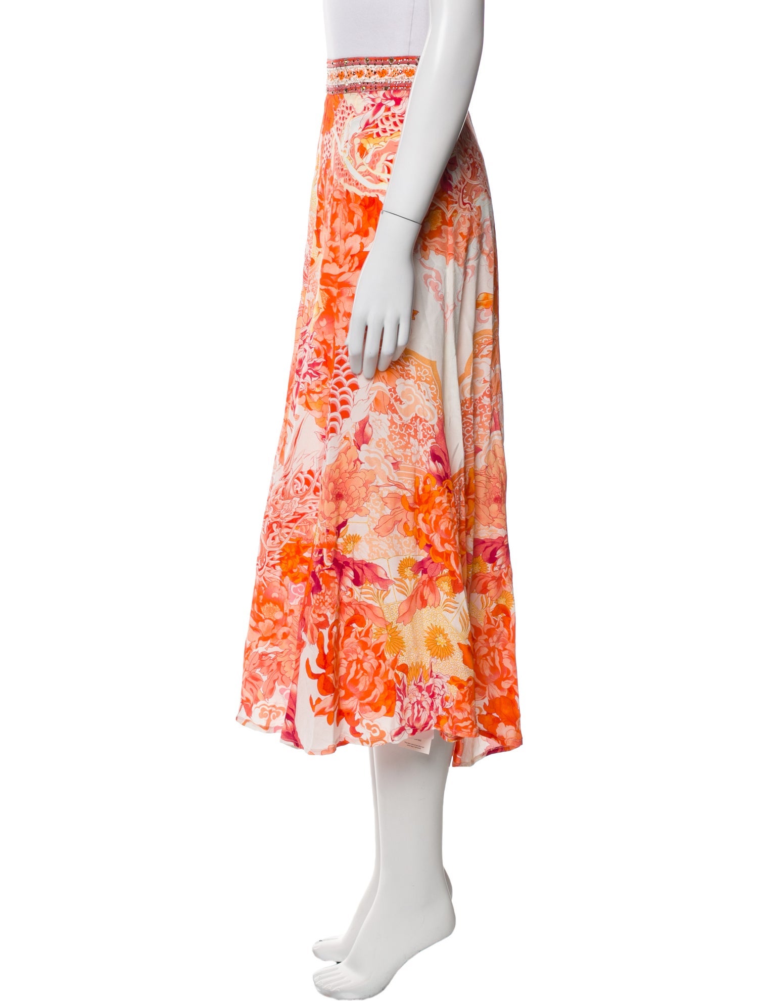 Camilla Silk Midi Length Skirt