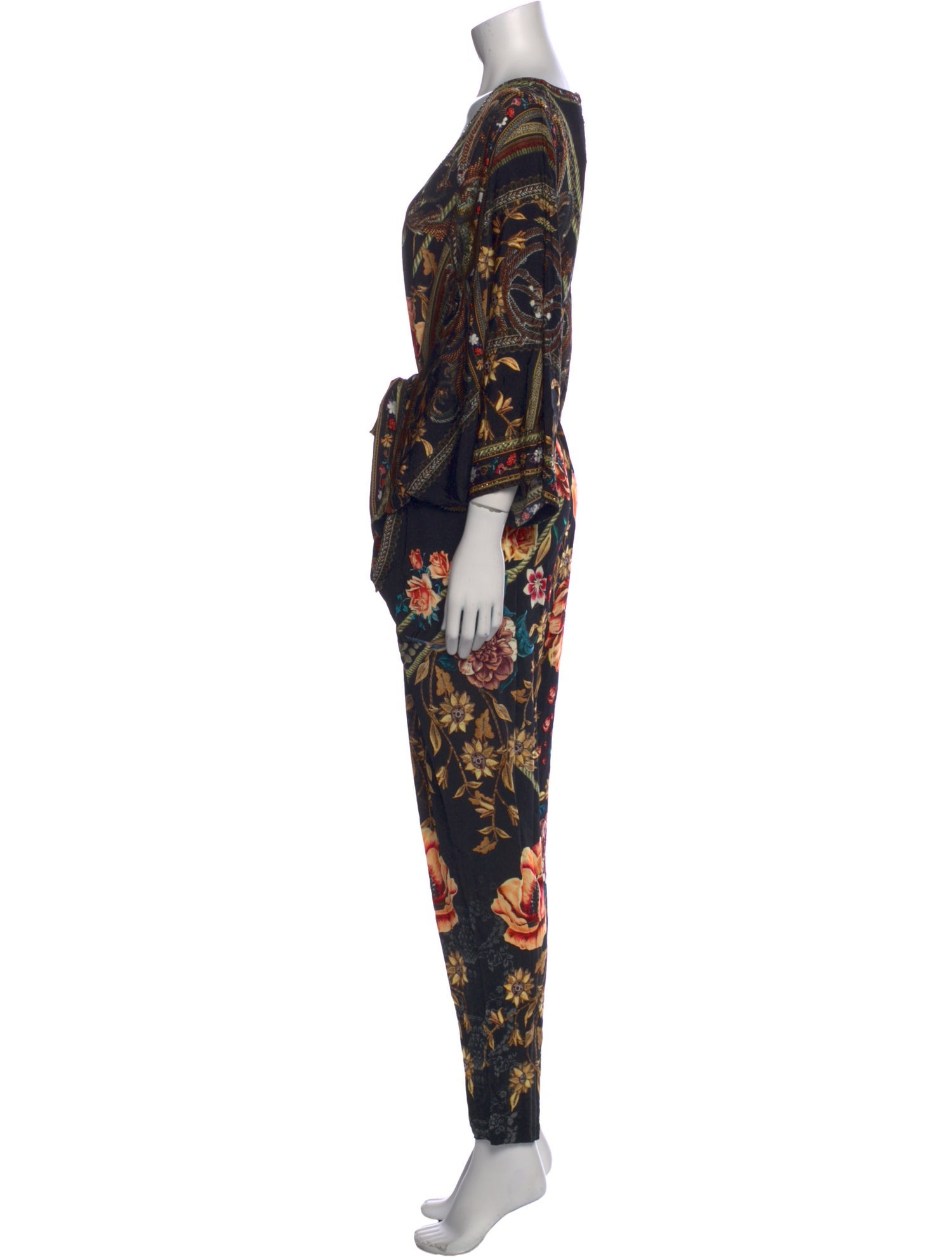 Camilla Printed Plunge Neckline Jumpsuit w/ Tags