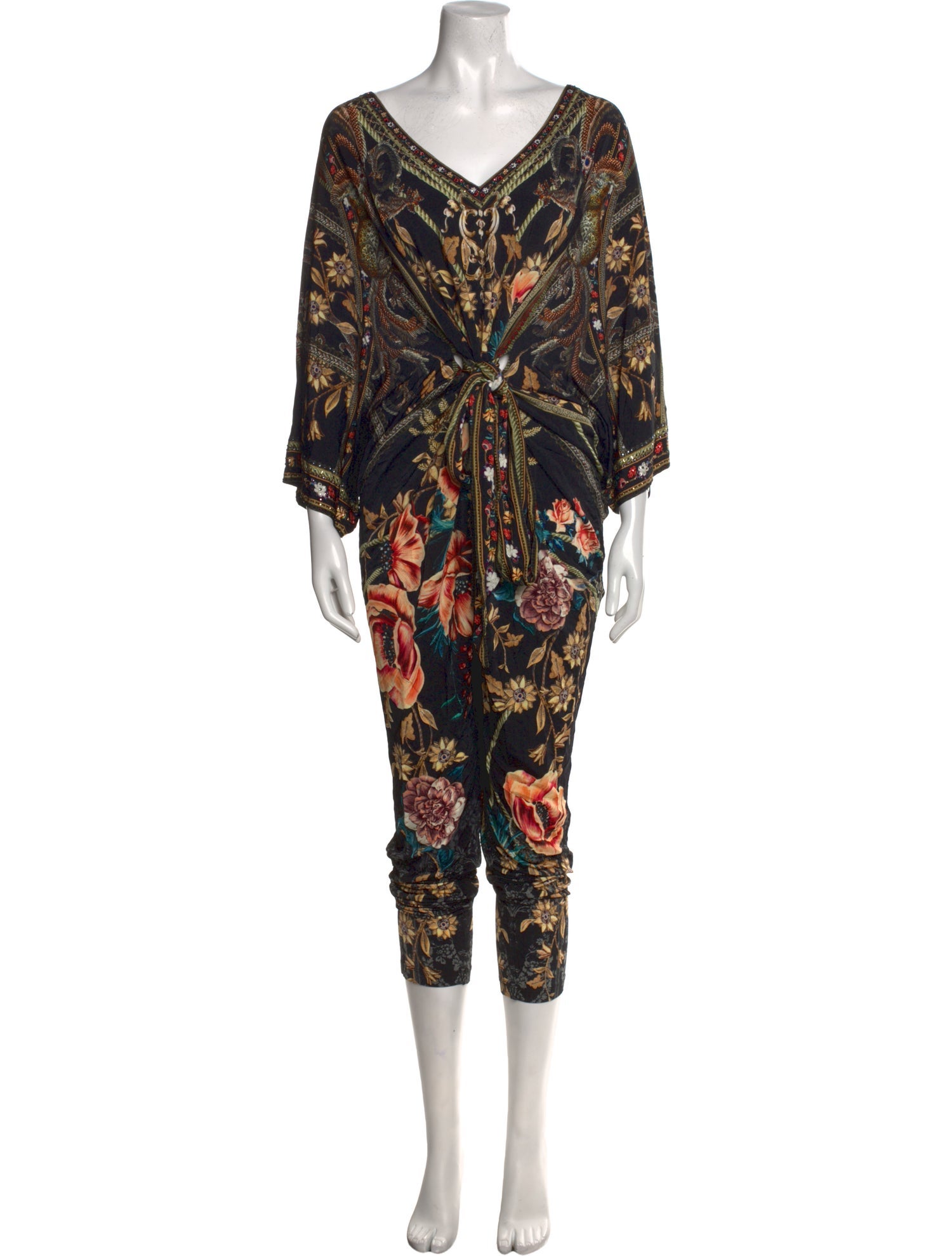 Camilla Floral Print V-Neck Jumpsuit w/ Tags