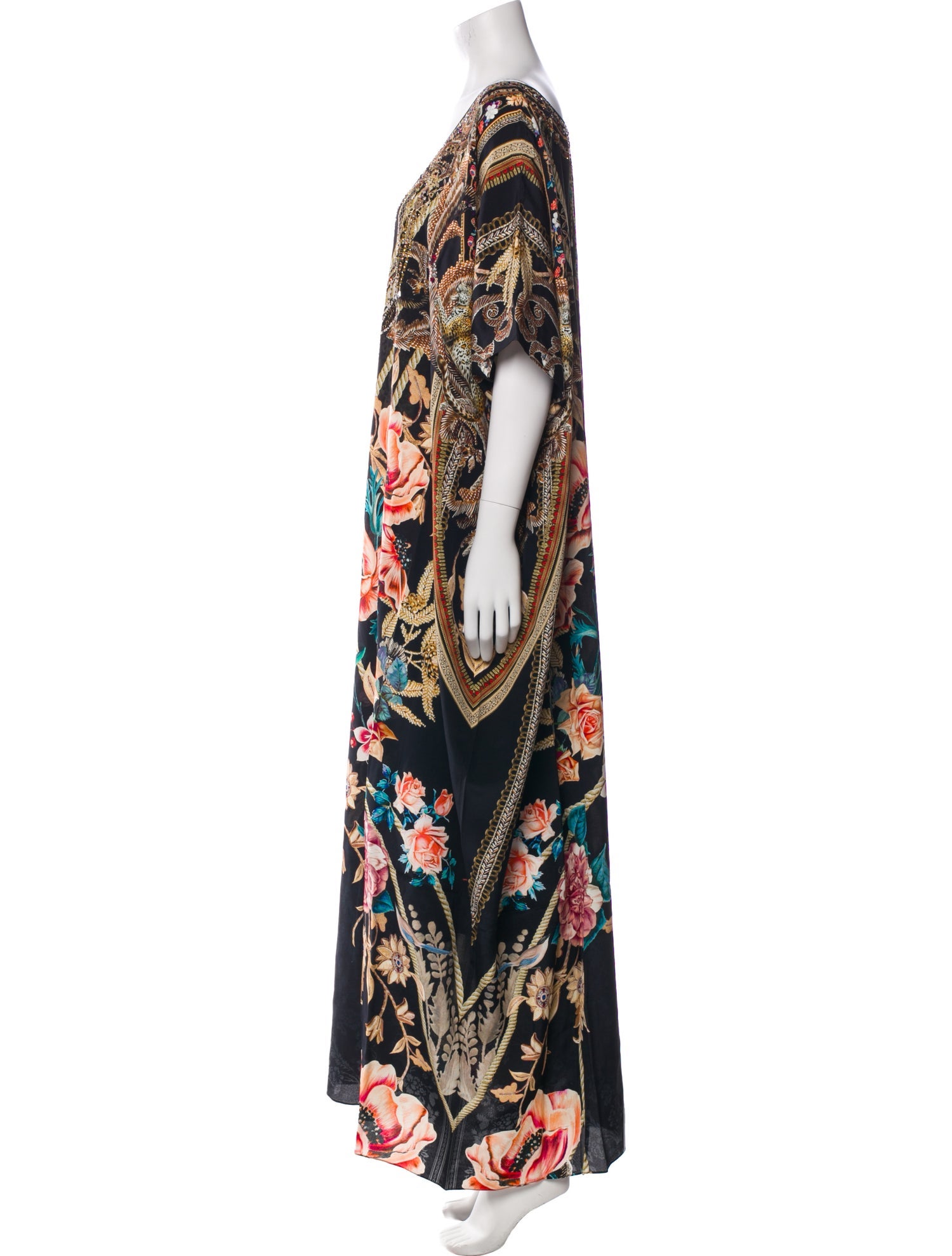 Camilla Silk Floral Print Robe w/ Tags