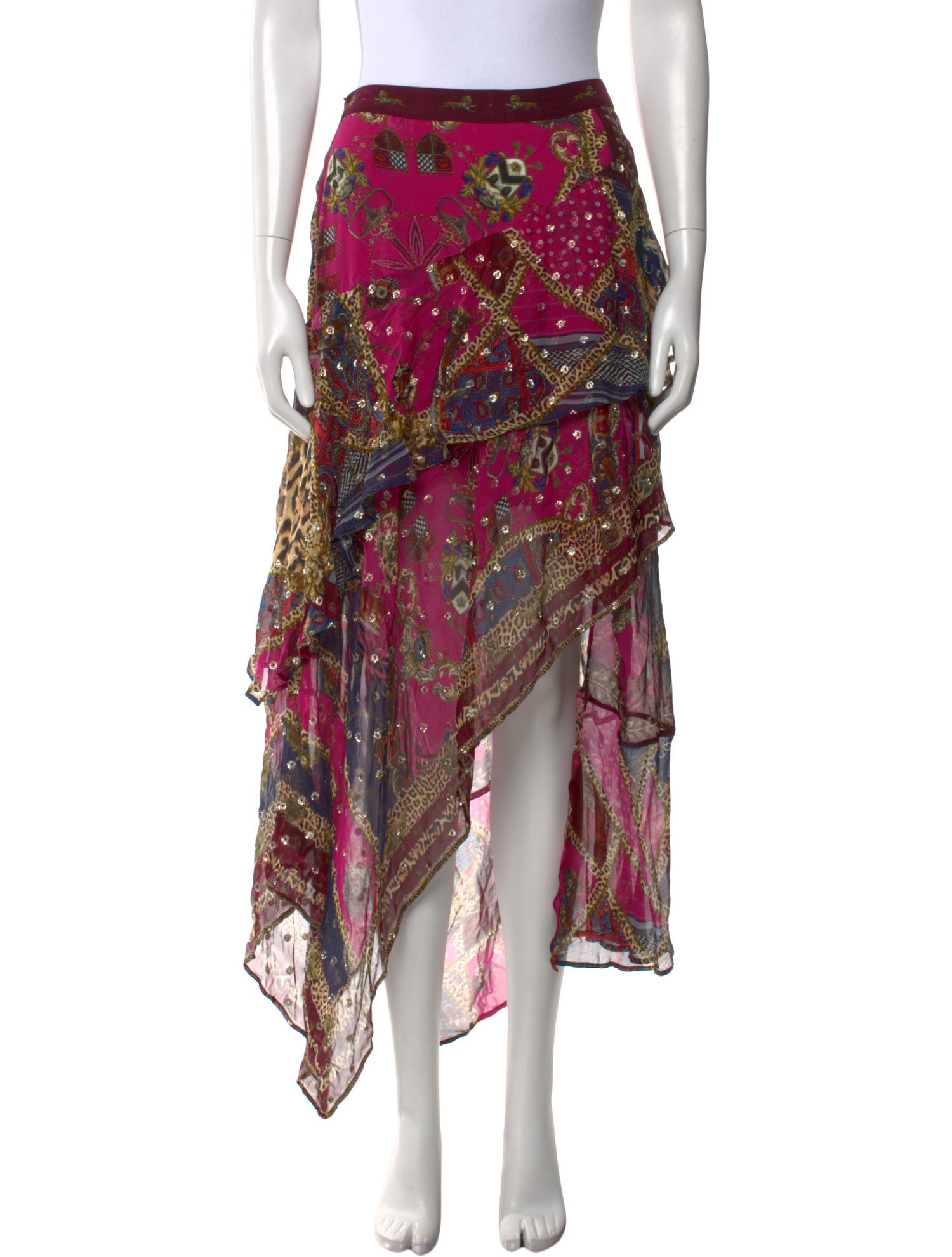 Camilla Silk Midi Length Skirt