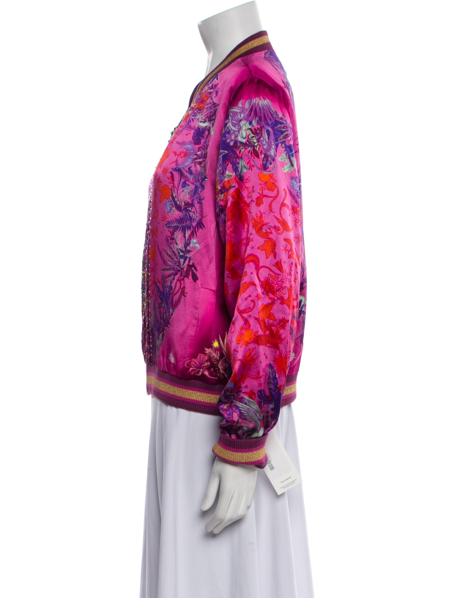 Camilla Silk Printed Bomber Jacket