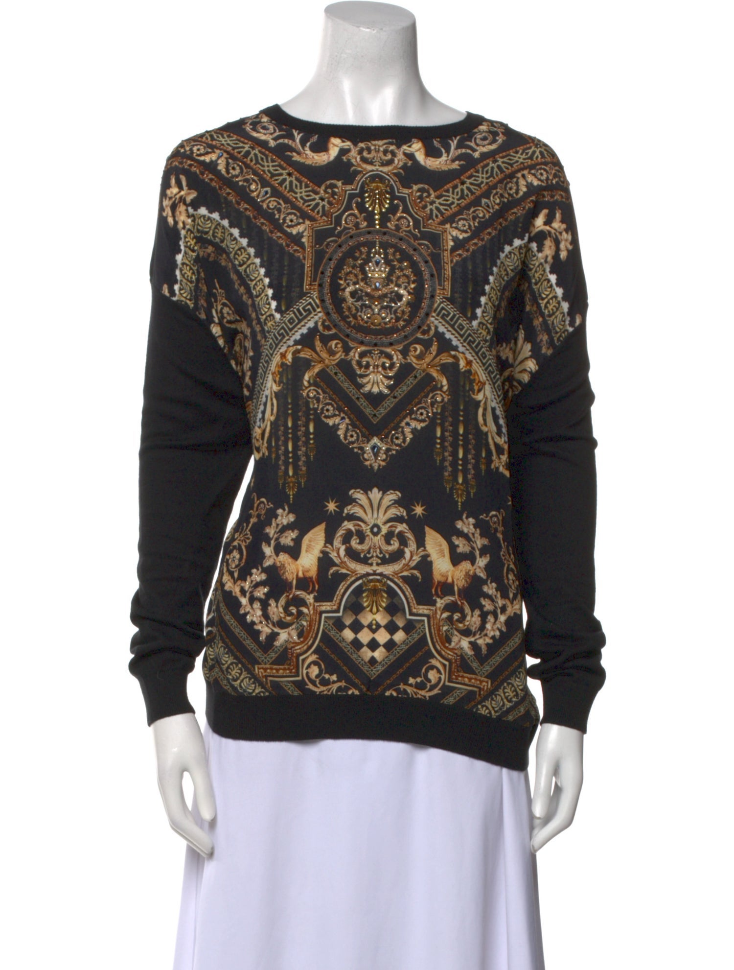 Camilla Printed Scoop Neck Sweatshirt