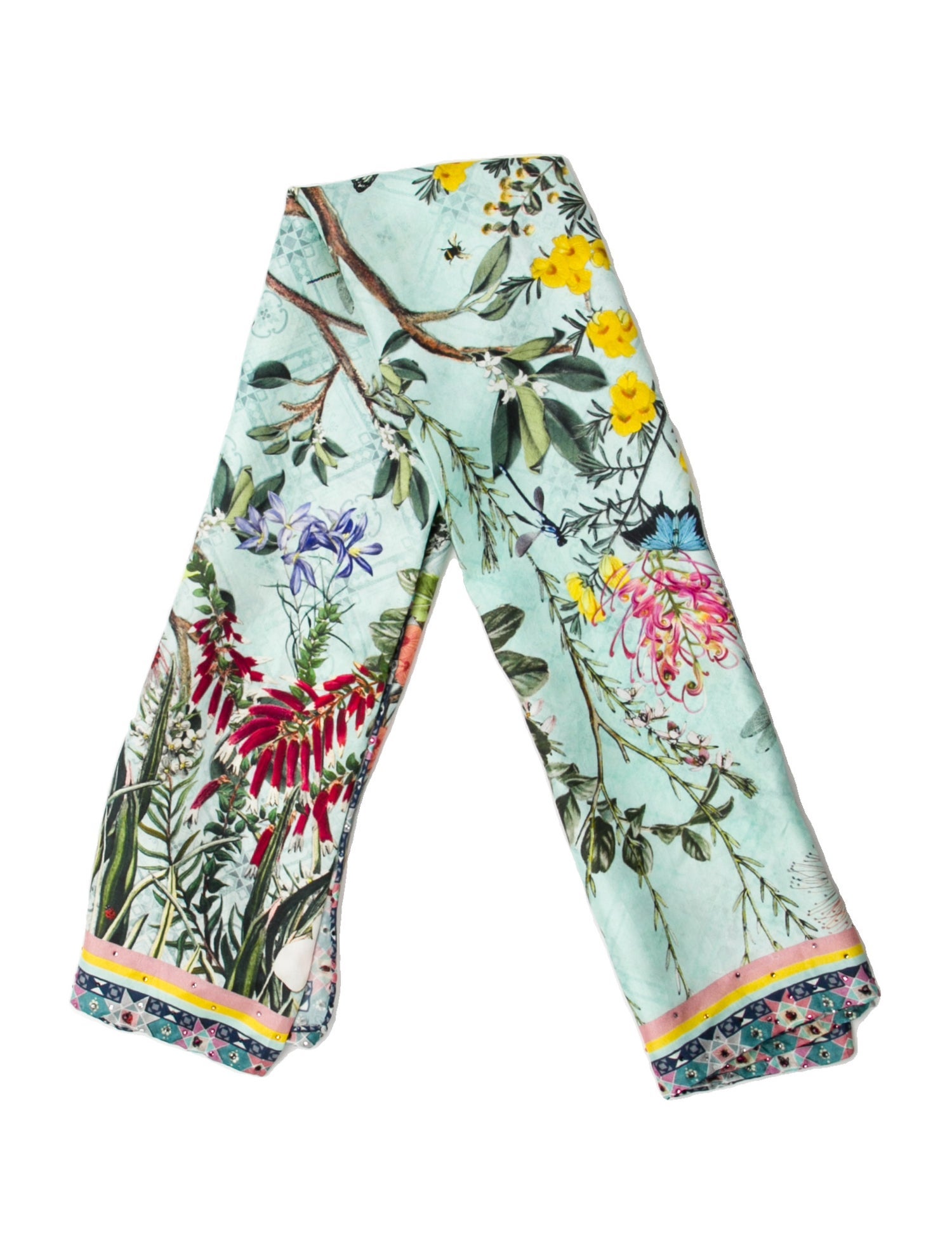 Camilla Silk Floral Print Shawl
