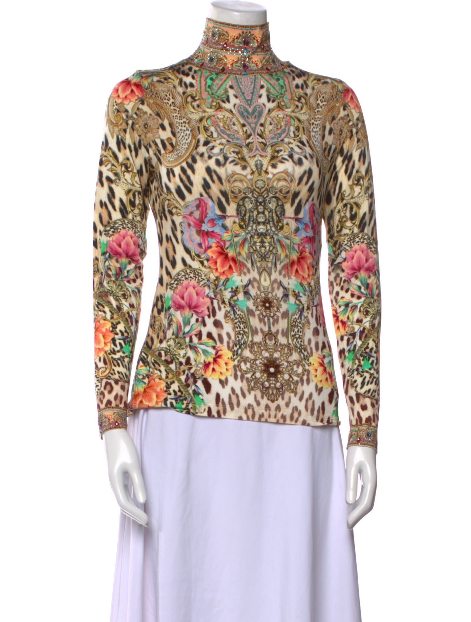 Camilla Printed Turtleneck Top w/ Tags