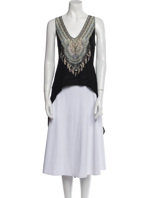 Camilla Silk Plunge Neckline Tunic