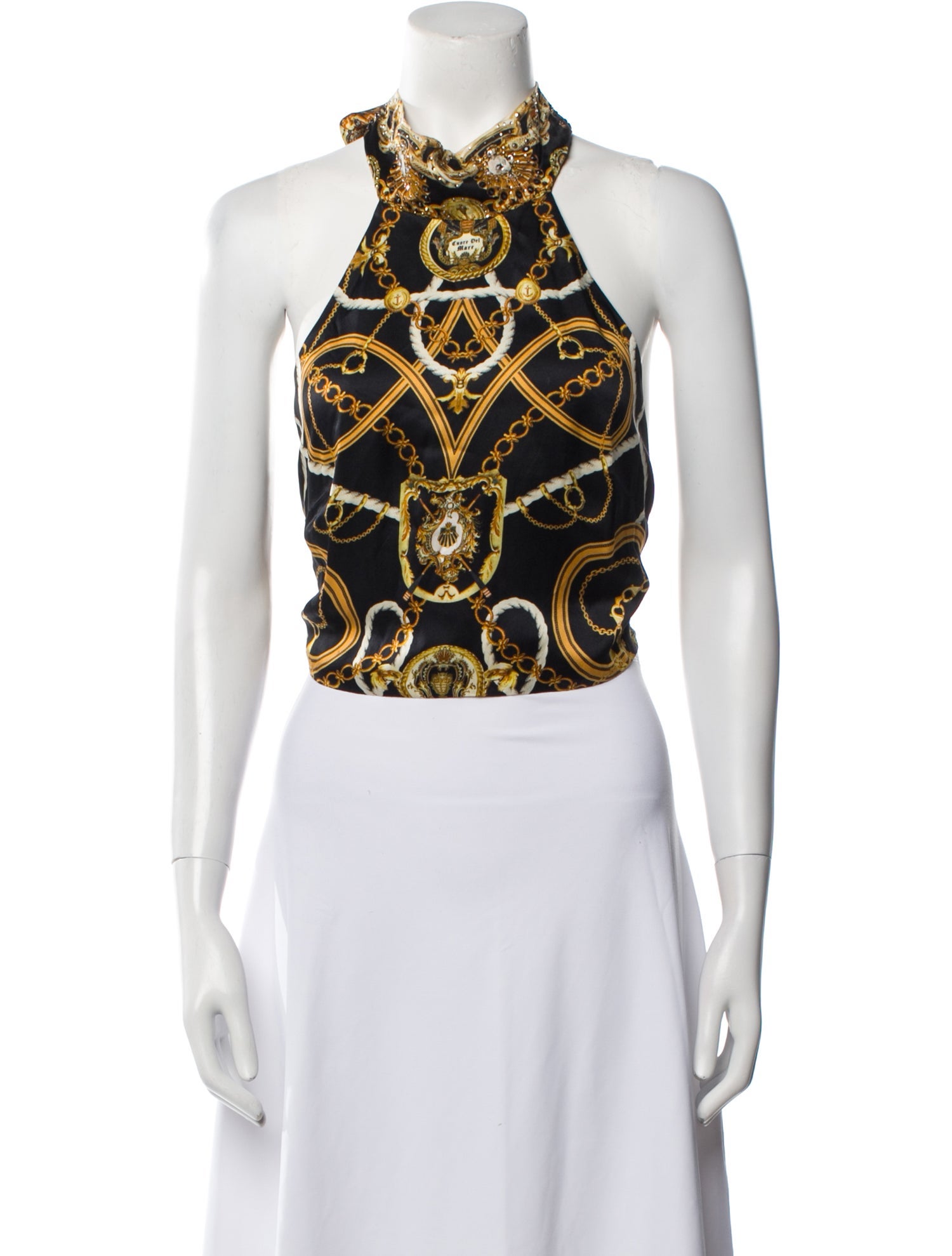 Camilla Silk Printed Crop Top