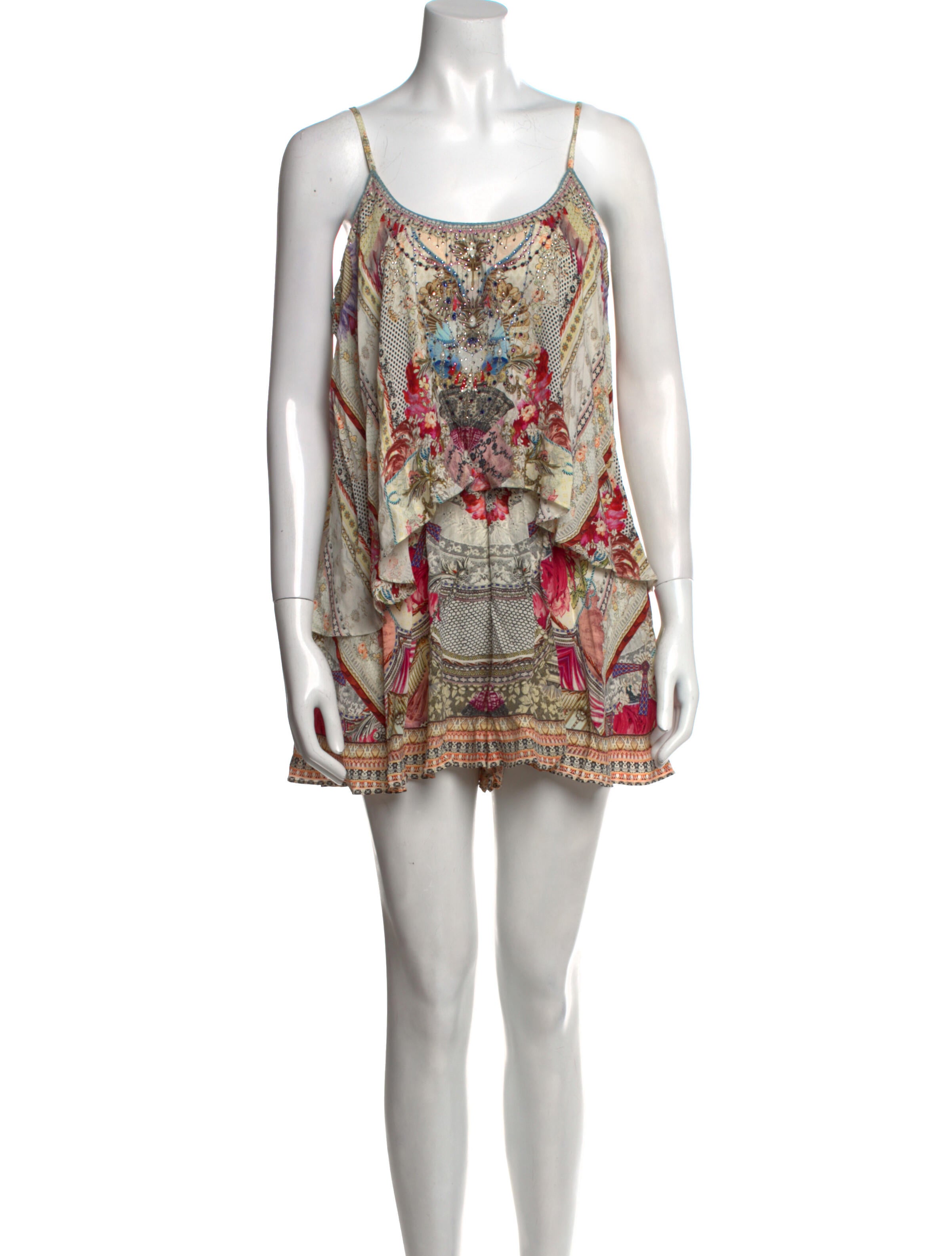 Camilla Silk Floral Print Romper