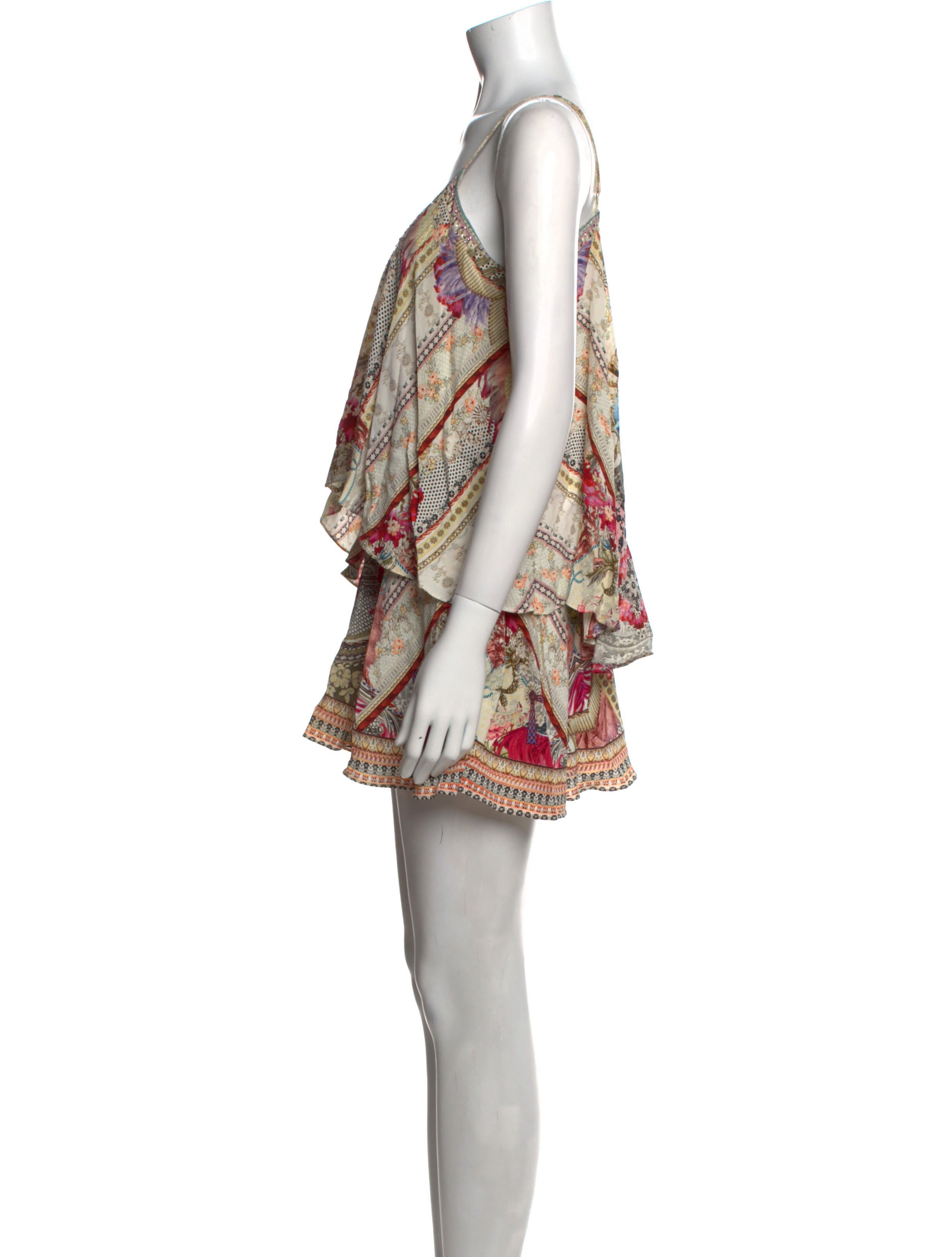 Camilla Silk Floral Print Romper