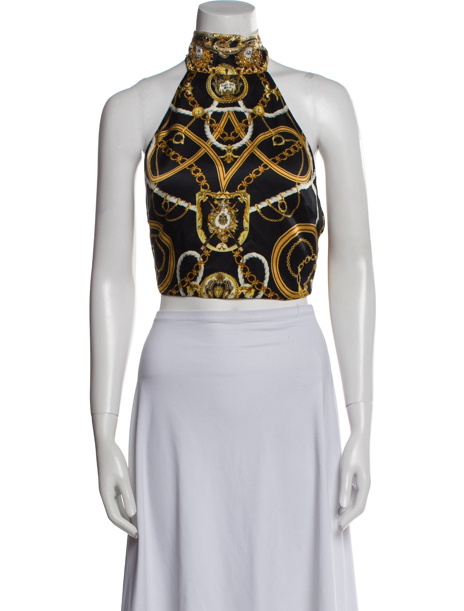 Camilla Silk Paisley Print Crop Top