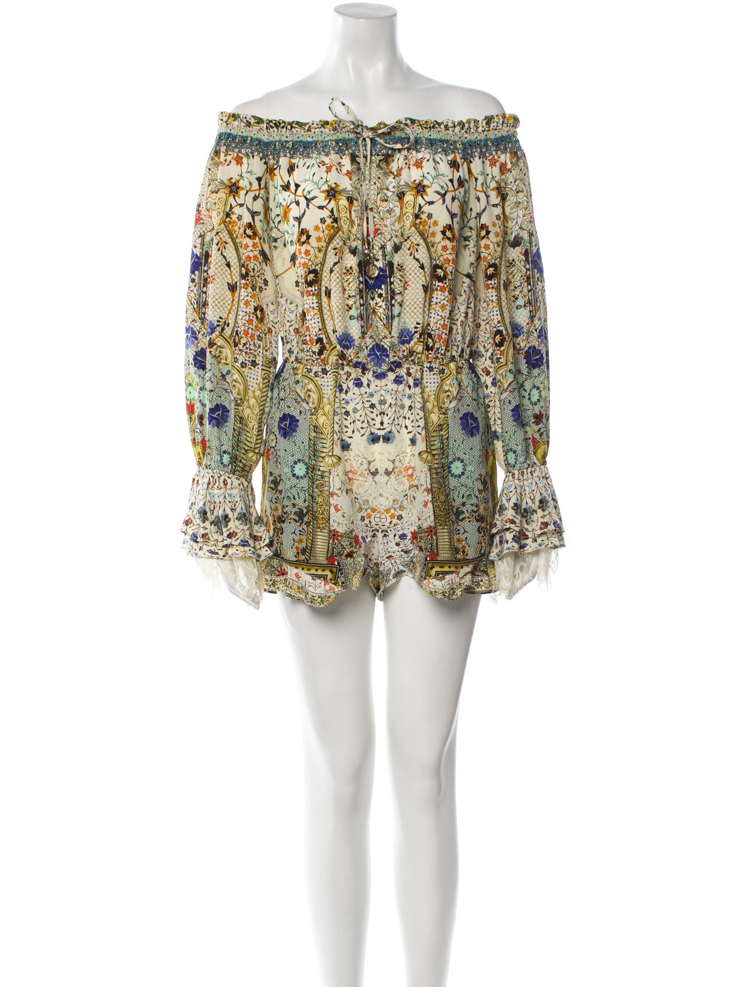 Camilla Silk Floral Print Romper