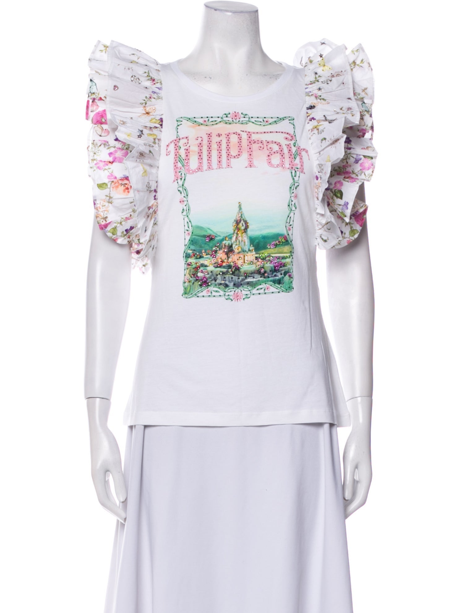 Camilla Graphic Print Square Neckline T-Shirt w/ Tags