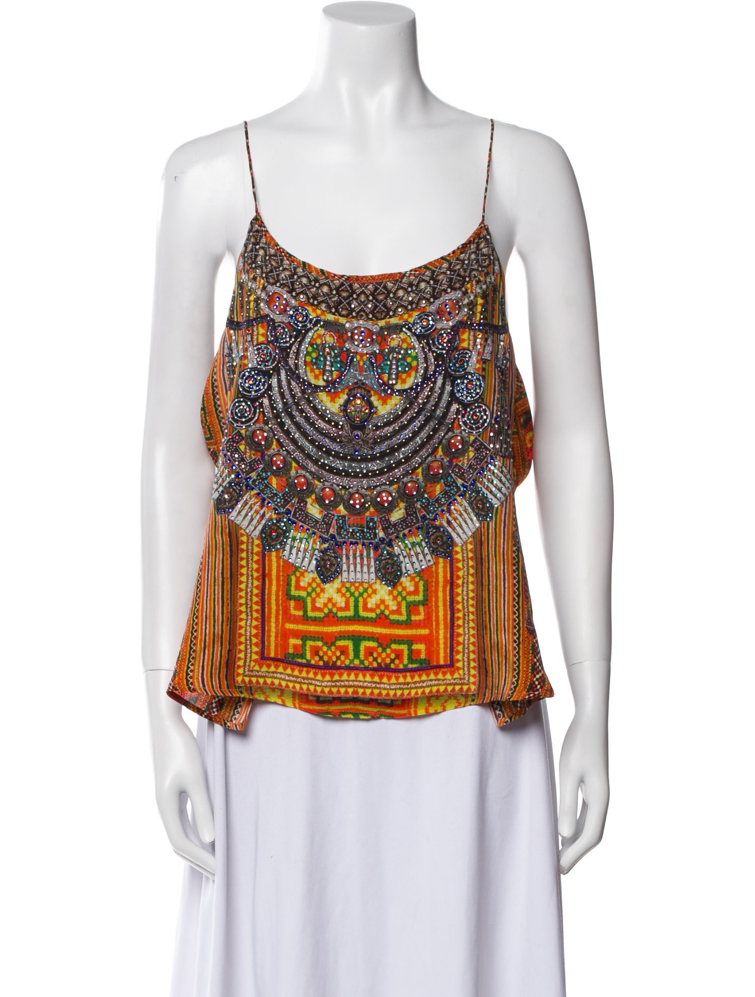 Camilla Printed Scoop Neck Top